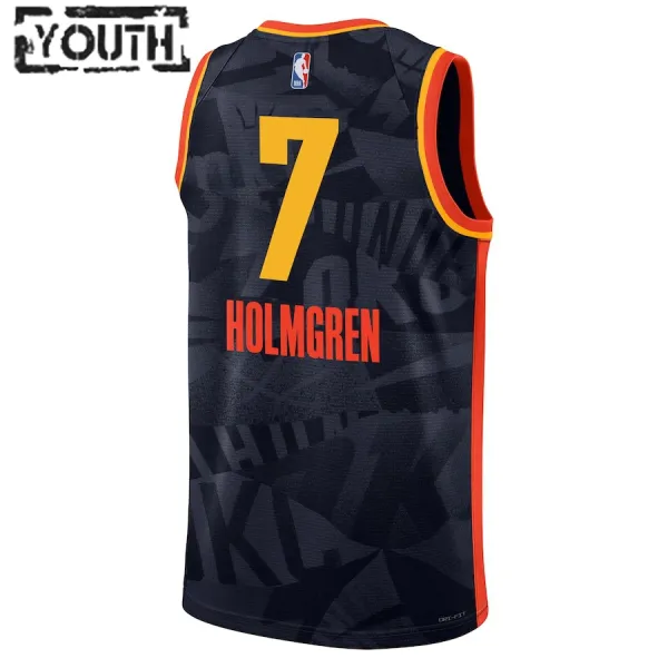 Nike Oklahoma City Thunder Chet Holmgren Lasten Pelipaita City Edition 2023-24 Swingman Musta