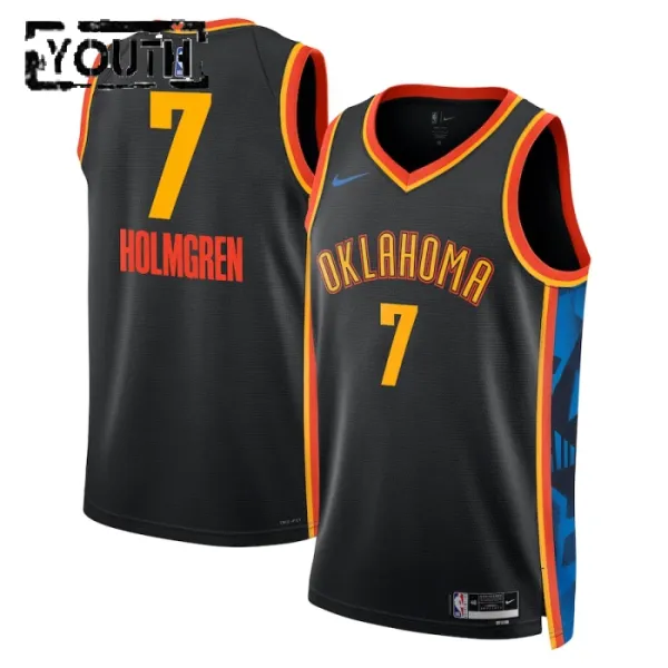 Nike Oklahoma City Thunder Chet Holmgren Lasten Pelipaita City Edition 2024-25 Swingman Musta Nike Oklahoma City Thunder Chet Holmgren Lasten Pelipaita City Edition 2024-25 Swingman Musta