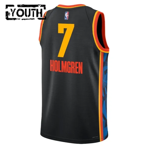 Nike Oklahoma City Thunder Chet Holmgren Lasten Pelipaita City Edition 2024-25 Swingman Musta