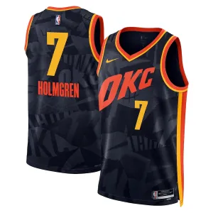 Nike Oklahoma City Thunder Chet Holmgren Miesten Pelipaita City Edition 2023-24 Swingman Musta Nike Oklahoma City Thunder Chet Holmgren Miesten Pelipaita City Edition 2023-24 Swingman Musta