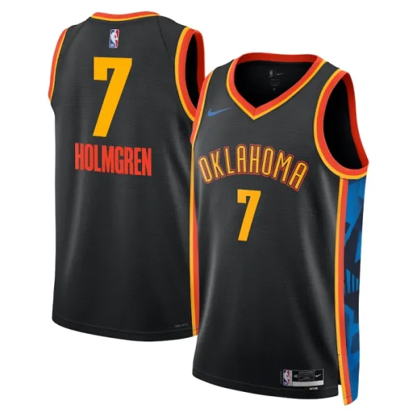 Nike Oklahoma City Thunder Chet Holmgren Miesten Pelipaita City Edition 2024-25 Swingman Musta Nike Oklahoma City Thunder Chet Holmgren Miesten Pelipaita City Edition 2024-25 Swingman Musta