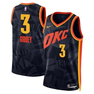 Nike Oklahoma City Thunder Josh Giddey Miesten Pelipaita City Edition 2023-24 Swingman Musta