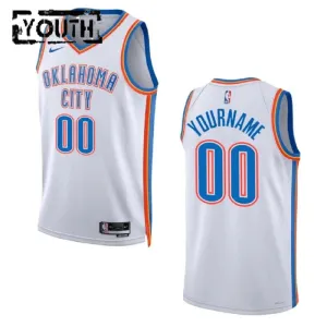 Nike Oklahoma City Thunder Personoitava Lasten Pelipaita Association Edition 2022-23 Swingman Valkoinen Nike Oklahoma City Thunder Personoitava Lasten Pelipaita Association Edition 2022-23 Swingman Valkoinen