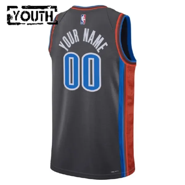 Nike Oklahoma City Thunder Personoitava Lasten Pelipaita City Edition 2022-23 Swingman Musta