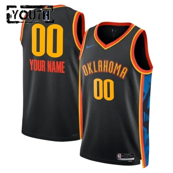 Nike Oklahoma City Thunder Personoitava Lasten Pelipaita City Edition 2024-25 Swingman Musta Nike Oklahoma City Thunder Personoitava Lasten Pelipaita City Edition 2024-25 Swingman Musta