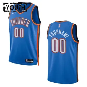 Nike Oklahoma City Thunder Personoitava Lasten Pelipaita Icon Edition 2022-23 Swingman Sininen
