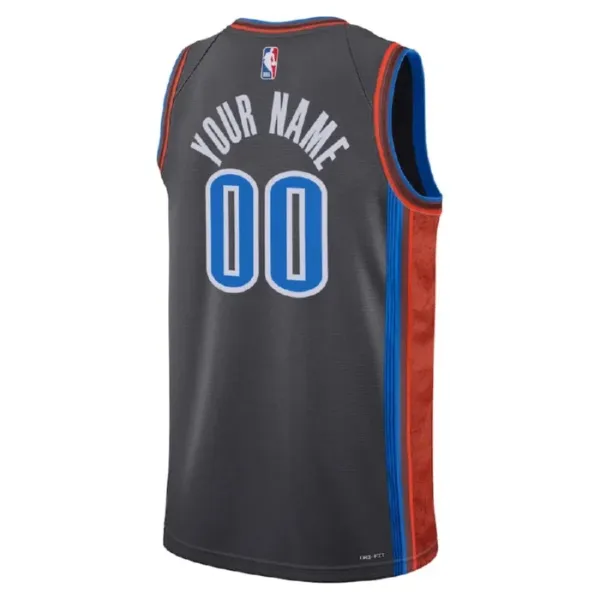 Nike Oklahoma City Thunder Personoitava Miesten Pelipaita City Edition 2022-23 Swingman Musta