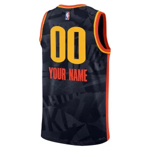 Nike Oklahoma City Thunder Personoitava Miesten Pelipaita City Edition 2023-24 Swingman Laivasto