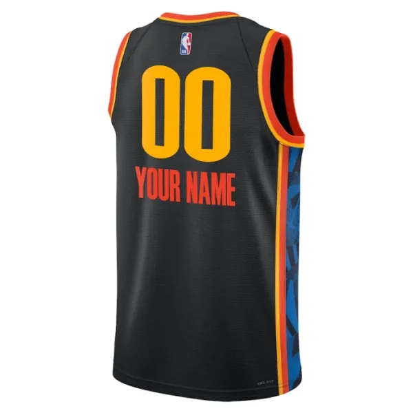 Nike Oklahoma City Thunder Personoitava Miesten Pelipaita City Edition 2024-25 Swingman Musta