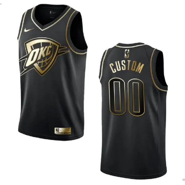 Nike Oklahoma City Thunder Personoitava Miesten Pelipaita Golden Edition Swingman Musta Nike Oklahoma City Thunder Personoitava Miesten Pelipaita Golden Edition Swingman Musta