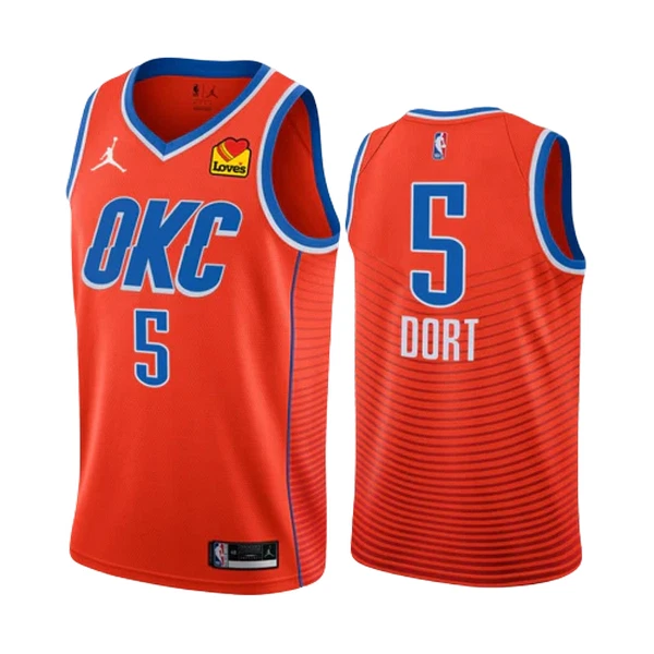 Oklahoma City Thunder Luguentz Dort 5 Jordan Miesten Pelipaita Statement Edition 2022-23 Swingman Oranssi Oklahoma City Thunder Luguentz Dort 5 Jordan Miesten Pelipaita Statement Edition 2022-23 Swingman Oranssi