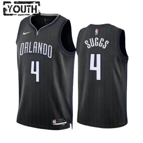 Nike Orlando Magic Jalen Suggs 4 Lasten Pelipaita City Edition 2022-23 Swingman Musta Nike Orlando Magic Jalen Suggs 4 Lasten Pelipaita City Edition 2022-23 Swingman Musta