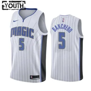 Nike Orlando Magic Paolo Banchero 5 Lasten Pelipaita Association Edition Swingman Valkoinen Nike Orlando Magic Paolo Banchero 5 Lasten Pelipaita Association Edition Swingman Valkoinen