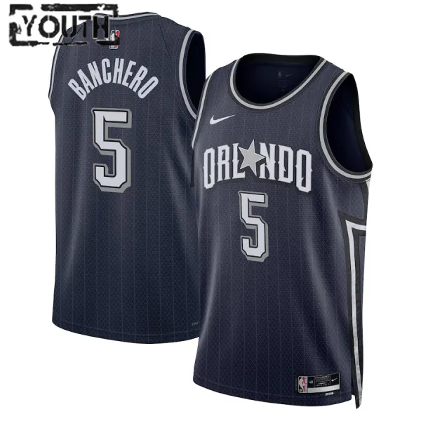 Nike Orlando Magic Paolo Banchero Lasten Pelipaita City Edition 2023-24 Swingman Laivasto Nike Orlando Magic Paolo Banchero Lasten Pelipaita City Edition 2023-24 Swingman Laivasto