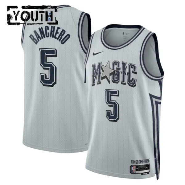 Nike Orlando Magic Paolo Banchero Lasten Pelipaita City Edition 2024-25 Swingman Harmaa Nike Orlando Magic Paolo Banchero Lasten Pelipaita City Edition 2024-25 Swingman Harmaa