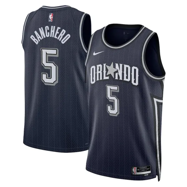 Nike Orlando Magic Paolo Banchero Miesten Pelipaita City Edition 2023-24 Swingman Laivasto Nike Orlando Magic Paolo Banchero Miesten Pelipaita City Edition 2023-24 Swingman Laivasto