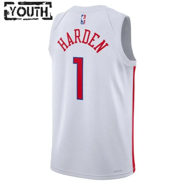 Nike Philadelphia 76ers James Harden 1 Lasten Pelipaita City Edition 2022-23 Swingman Valkoinen