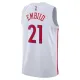 Nike Philadelphia 76ers Joel Embiid 21 Miesten Pelipaita City Edition 2022-23 Swingman Valkoinen