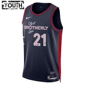 Nike Philadelphia 76ers Joel Embiid Lasten Pelipaita City Edition 2023-24 Swingman Laivasto