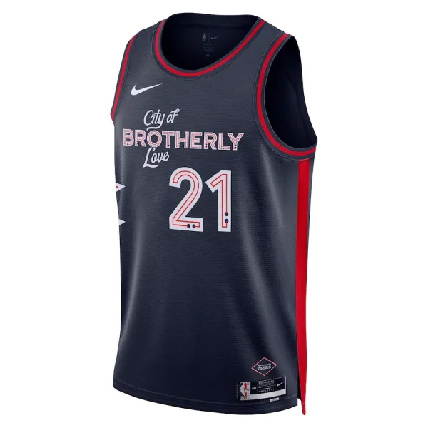 Nike Philadelphia 76ers Joel Embiid Miesten Pelipaita City Edition 2023-24 Swingman Laivasto