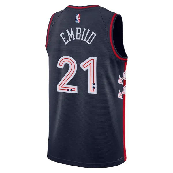 Nike Philadelphia 76ers Joel Embiid Miesten Pelipaita City Edition 2023-24 Swingman Laivasto