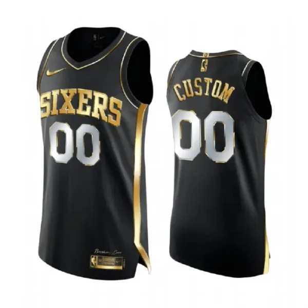 Nike Philadelphia 76ers Limited Personoitava Miesten Pelipaita Golden Edition Swingman Musta Nike Philadelphia 76ers Limited Personoitava Miesten Pelipaita Golden Edition Swingman Musta