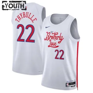 Nike Philadelphia 76ers Matisse Thybulle 22 Lasten Pelipaita City Edition 2022-23 Swingman Valkoinen