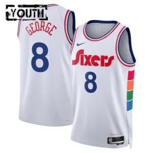 Nike Philadelphia 76ers Paul George Lasten Pelipaita City Edition 2024-25 Swingman Valkoinen Nike Philadelphia 76ers Paul George Lasten Pelipaita City Edition 2024-25 Swingman Valkoinen