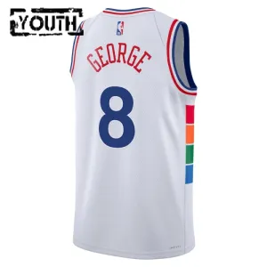 Nike Philadelphia 76ers Paul George Lasten Pelipaita City Edition 2024-25 Swingman Valkoinen