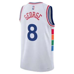 Nike Philadelphia 76ers Paul George Miesten Pelipaita City Edition 2024-25 Swingman Valkoinen