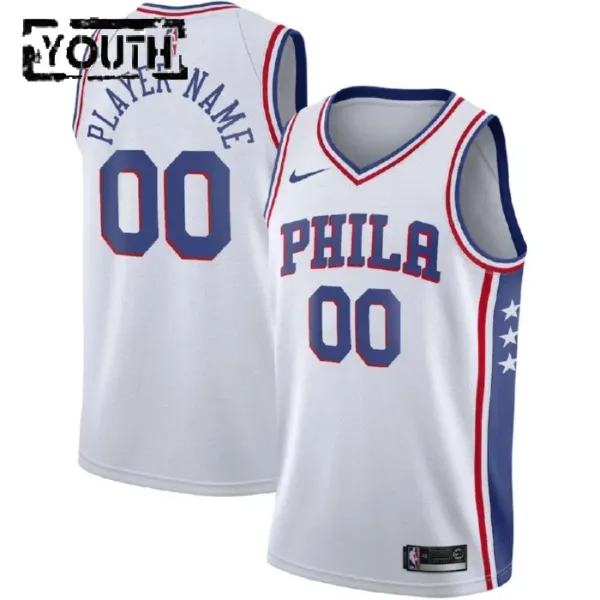 Nike Philadelphia 76ers Personoitava Lasten Pelipaita Association Edition Swingman Valkoinen Nike Philadelphia 76ers Personoitava Lasten Pelipaita Association Edition Swingman Valkoinen