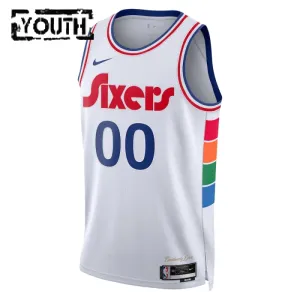 Nike Philadelphia 76ers Personoitava Lasten Pelipaita City Edition 2024-25 Swingman Valkoinen