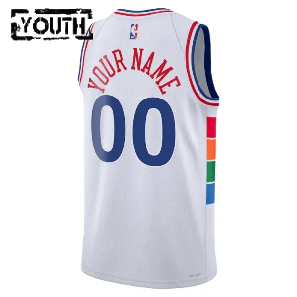 Nike Philadelphia 76ers Personoitava Lasten Pelipaita City Edition 2024-25 Swingman Valkoinen