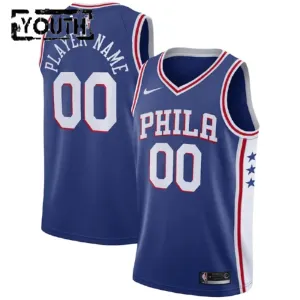 Nike Philadelphia 76ers Personoitava Lasten Pelipaita Icon Edition Swingman Sininen