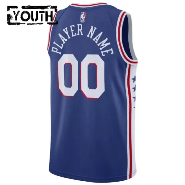 Nike Philadelphia 76ers Personoitava Lasten Pelipaita Icon Edition Swingman Sininen