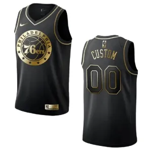 Nike Philadelphia 76ers Personoitava Miesten Pelipaita Golden Edition Swingman Musta Nike Philadelphia 76ers Personoitava Miesten Pelipaita Golden Edition Swingman Musta