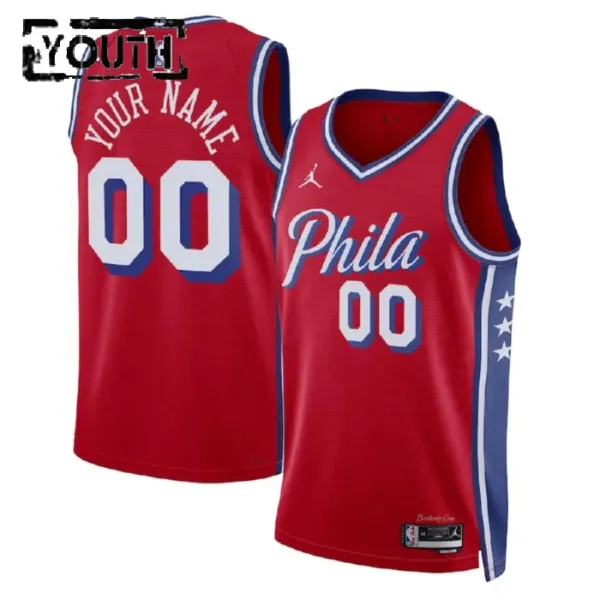 Philadelphia 76ers Jordan Personoitava Lasten Pelipaita Statement Edition Swingman Punainen Philadelphia 76ers Jordan Personoitava Lasten Pelipaita Statement Edition Swingman Punainen