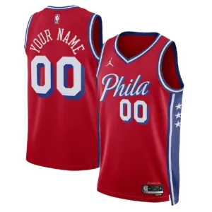 Philadelphia 76ers Jordan Personoitava Miesten Pelipaita Statement Edition Swingman Punainen