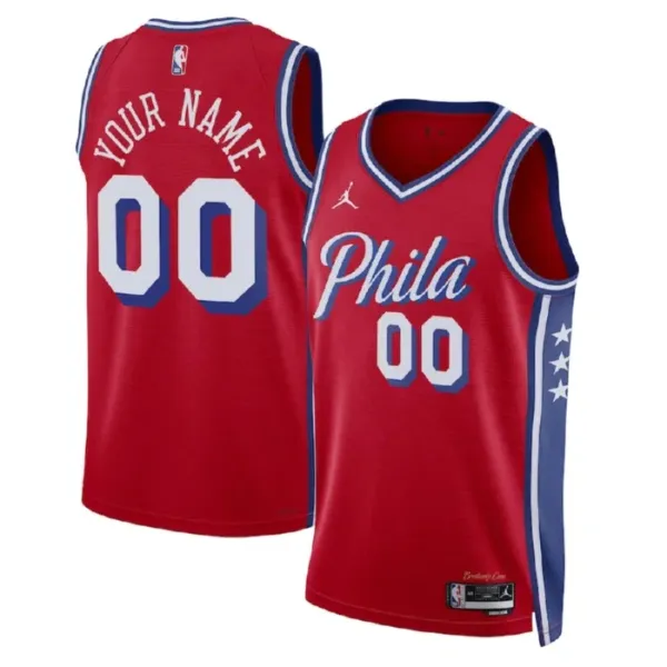 Philadelphia 76ers Jordan Personoitava Miesten Pelipaita Statement Edition Swingman Punainen Philadelphia 76ers Jordan Personoitava Miesten Pelipaita Statement Edition Swingman Punainen