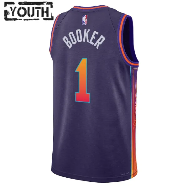 Nike Phoenix Suns Devin Booker Lasten Pelipaita City Edition 2023-24 Swingman Violetti