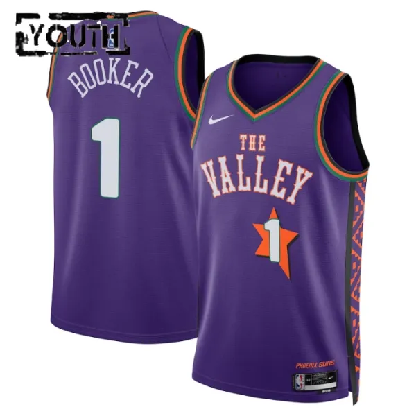 Nike Phoenix Suns Devin Booker Lasten Pelipaita City Edition 2024-25 Swingman Violetti Nike Phoenix Suns Devin Booker Lasten Pelipaita City Edition 2024-25 Swingman Violetti