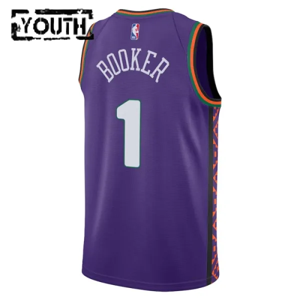 Nike Phoenix Suns Devin Booker Lasten Pelipaita City Edition 2024-25 Swingman Violetti
