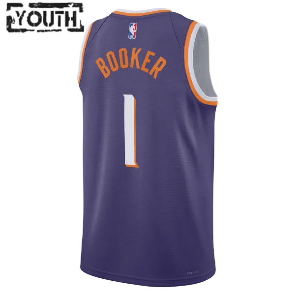 Nike Phoenix Suns Devin Booker Lasten Pelipaita Icon Edition 2023-24 Swingman Violetti