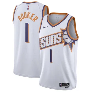 Nike Phoenix Suns Devin Booker Miesten Pelipaita Association Edition 2023-24 Swingman Valkoinen Nike Phoenix Suns Devin Booker Miesten Pelipaita Association Edition 2023-24 Swingman Valkoinen