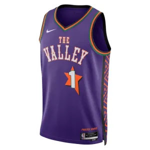 Nike Phoenix Suns Devin Booker Miesten Pelipaita City Edition 2024-25 Swingman Violetti