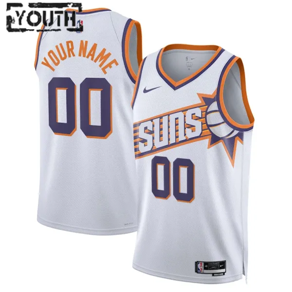 Nike Phoenix Suns Personoitava Lasten Pelipaita Association Edition 2023-24 Swingman Valkoinen Nike Phoenix Suns Personoitava Lasten Pelipaita Association Edition 2023-24 Swingman Valkoinen