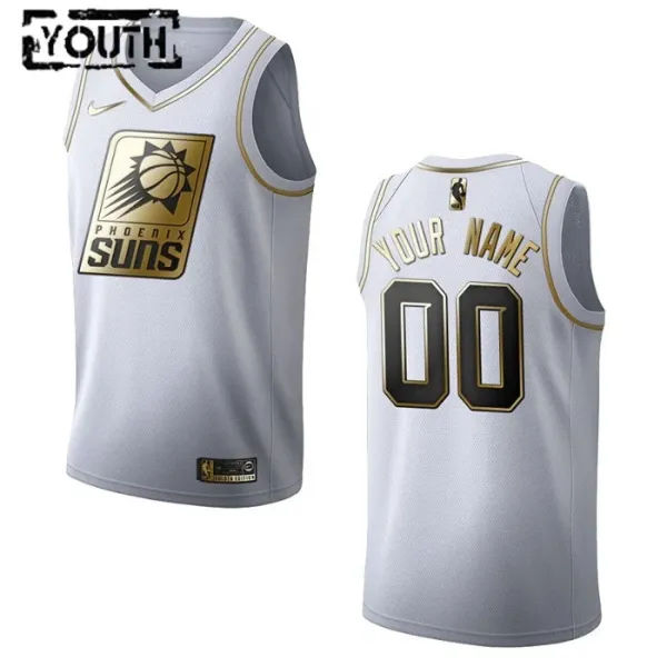 Nike Phoenix Suns Personoitava Lasten Pelipaita Golden Edition Swingman Valkoinen Nike Phoenix Suns Personoitava Lasten Pelipaita Golden Edition Swingman Valkoinen
