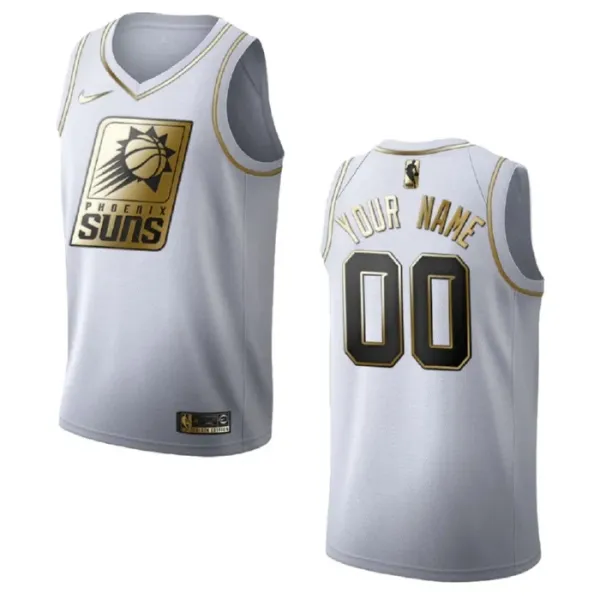Nike Phoenix Suns Personoitava Miesten Pelipaita Golden Edition Swingman Valkoinen Nike Phoenix Suns Personoitava Miesten Pelipaita Golden Edition Swingman Valkoinen