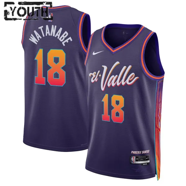 Nike Phoenix Suns Yuta Watanabe Lasten Pelipaita City Edition 2023-24 Swingman Violetti Nike Phoenix Suns Yuta Watanabe Lasten Pelipaita City Edition 2023-24 Swingman Violetti
