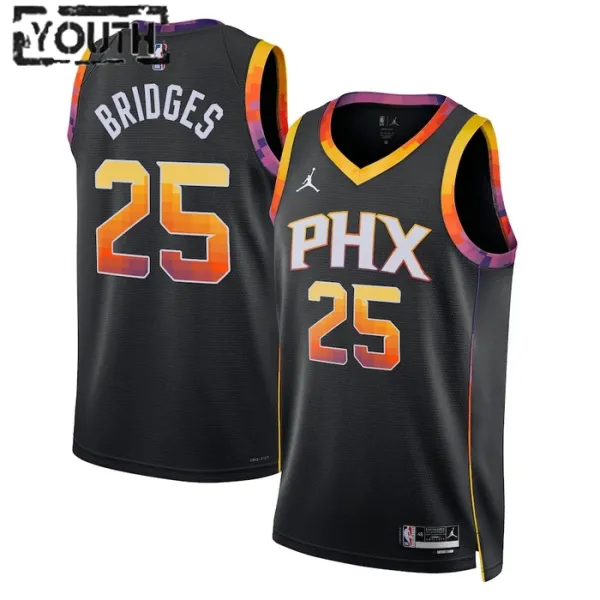 Phoenix Suns Jordan Mikal Bridges 25 Lasten Pelipaita Statement Edition Swingman Musta Phoenix Suns Jordan Mikal Bridges 25 Lasten Pelipaita Statement Edition Swingman Musta
